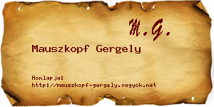 Mauszkopf Gergely névjegykártya